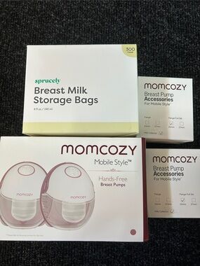 Momcozy Mobile M6 Style Hands-Free Breast Pump - Pink/White